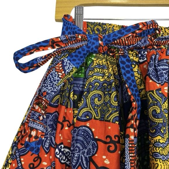 SB Womens Midi Skirt One Size Boho Hippie Retro Colorful Patchwork Paisley Gypsy - Picture 4 of 8